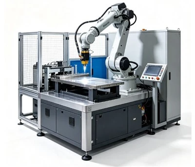Stazione di lavoro robotizzata per saldatura laser